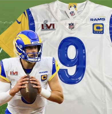 Camiseta mediana Matthew Stafford #9 Vapor Limited Super Bowl LVI 56 cosida Rams Foto 1 de 4