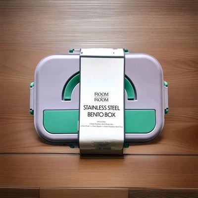 Bento 午餐盒,不锈钢,3 隔层,防漏,制作超级可爱! — 第 1/4 张图片