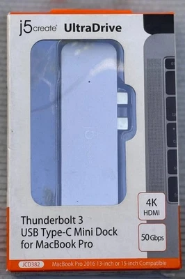 j5 create UltraDrive Thunderbolt 3 USB Type-C Mini Dock for MacBook Pro -JCD382 - Image 1 of 2