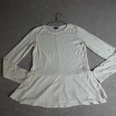 Suéter Theory Mujer Mediano Beige Sólido 100% Lana Merino Malydie K Foto 1 de 4