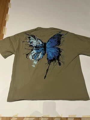 Aelfric Eden Graphic Print T Shirt Back Hit Y2K Asian Olive Green Large - Image 1 of 4