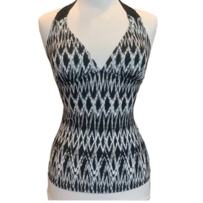 NWT Profile By Gottex Shibori Tankini Sizes 6 or 8 Halter Swimsuit Top Black S M - Image 1 of 4