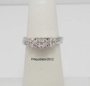 1/3CT Natural Diamond Anniversary Engagement Wedding Ring Bridal 10K White Gold - Picture 1 of 12