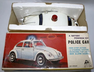 Coche de policía vintage BO #5731 VW VOLKSWAGEN en caja, por Alpes Japón - Imagen 1 de 6