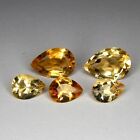 5.6ct Lot of 5 IF Yellow Citrine Natural Earth Mined Faceted Pear