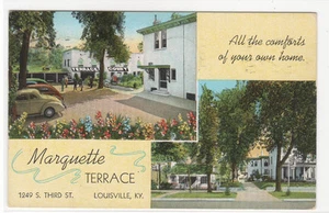 Postal Marquette Terrace Court Motel Louisville Kentucky 1939 - Imagen 1 de 1