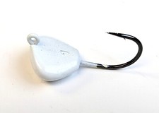 10 Painted "Rock" Jig Head Lure Blackfish Taug Striper 2X Ultra Point Hook -WH