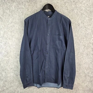 H&M Shirt Mens Large Button Up Long Sleeve Collarless 11387 - Bild 1 von 11