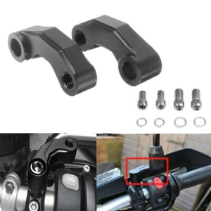 2pcs Universal 8mm/10mm Motorcycle Mirror Mount Riser Extender Adapter Black CT - Picture 1 of 5