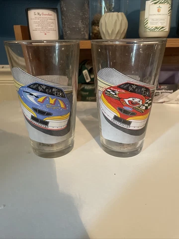 Vintage 1998 McDonalds Bill Elliott NASCAR 50th Anniversary Glasses Set Of 2 Cover
