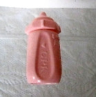 RARE CABBAGE PATCH KIDS Pretend Play Medium Pink Plastic Baby Bottle 3 1/2" Vtg