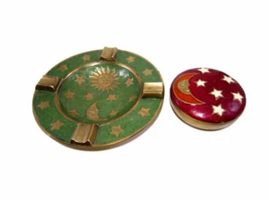 VINTAGE MESSING DEKORATIVER ASCHENBECHER und SCHMUCKKÄSTCHEN !!! - Bild 1 von 6