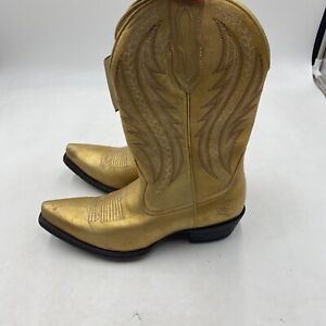 Ariat MISMATCH womens 8,5B & 9B distressed gold leather snip toe cowgirl boots