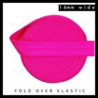Neon Solid Fold Over Elastic FOE 5/8" 16mm per metre Pink Yellow Green Blue etc