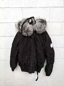 Arctic Army Bomber Jacket, Silver Fox Fur Black Edition, Size XL (worn once) - Picture 1 of 15