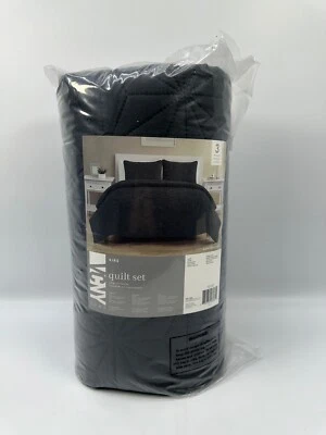 VCNY Home - Набор Стеганых одеял, Мягкое Постельное белье с Соответствующими Накидками Калейдоскоп Серый, Королевский - Изображение 1 из 4