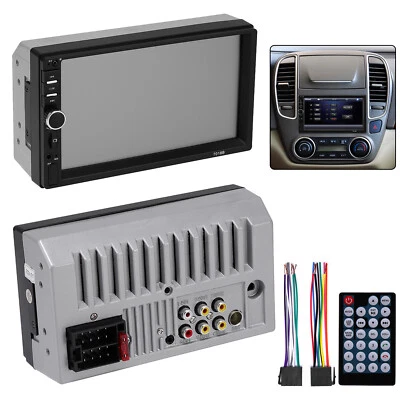 Radio estéreo para automóvil 7" doble 2 DIN MP5 pantalla táctil Bluetooth FM USB + cámara trasera Foto 1 de 4