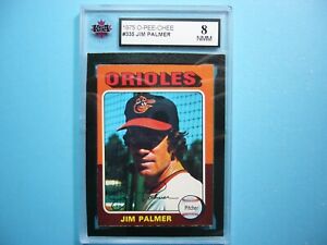 1975 O-PEE-CHEE MLB BASEBALL CARD #335 JIM PALMER KSA 8 NM/MINT SHARP!! '75 OPC