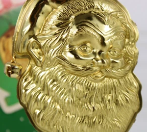 HALLMARK BRASS SANTA VINTAGE 3D KEEPSAKE CHRISTMAS ORNAMENT W/ BELL 1983 QX4239 - Picture 1 of 12