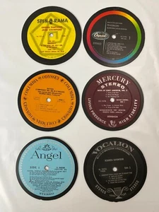LOTE de 6 posavasos vintage OG VINTAGE etiquetas discográficas de vinilo recicladas hechas a mano (N) - Imagen 1 de 8