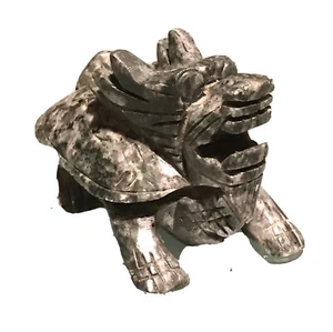Vintage Chinese Marble Carved Natural Stone Animal Foo Dog Figurine Sculpture - Picture 1 of 9