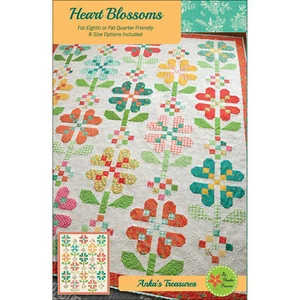 HERZBLÜTEN ~ Quiltmuster ~ Anka's Treasures ~ 5 Größen ~ Moderne Blumen - Bild 1 von 2