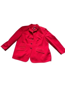 Giacca blazer Lauren Ralph Lauren rosso misto lana 22W taglie forti premium 3 bottoni - Foto 1 di 14