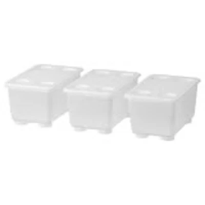 Tiny Stackable Treasure Keeper IKEA GLIS 3-Pack White Organizer Boxes - Image 1 of 2
