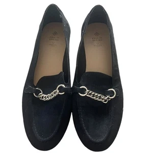 Call It Spring Norah Women's Size 10 Black Vegan Leather Chain Loafer Flats - Picture 1 of 9