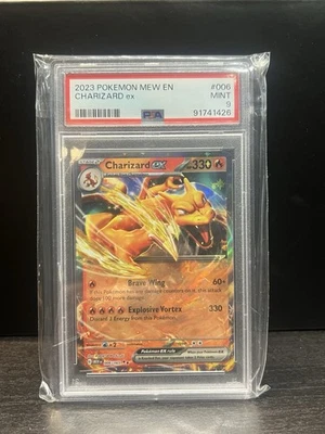 PSA 9 2023 Pokémon MEW EN Charizard EX Graded Slab TCG Card. - Image 1 of 2