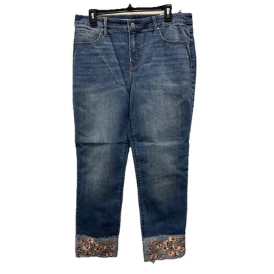 NUEVO CON ETIQUETAS Chicos Talla 3R EE. UU. 16 So Adelgazante Novia Pierna Ajustada Tobillo Jeans Puño Floral Foto 1 de 4