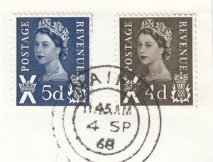 5d 4d GB Scotland Used Definitives Nairn CDS 1968 ON PIECE (107141) - Picture 1 of 1