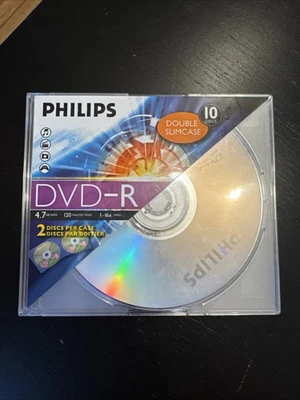 Philips DVD-R Discs Double Slimcase 10 discs 4.7 GB Data - Image 1 of 4