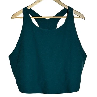 Camiseta sin mangas recortada Beyond Yoga verde azulado espalda cruzada talla 3X entrenamiento deportivo Foto 1 de 4