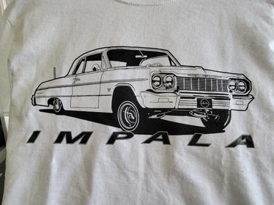Chevy Impala Lowrider Old School 50/50 T-Shirt Mens - Image 1 of 4
