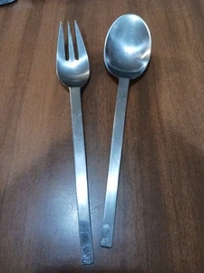 Dansk Lingotto Set Coppia Servizio Cucchiai Forchetta Giappone 10" Coppia Lingotti Fuori Produzione - Foto 1 di 7