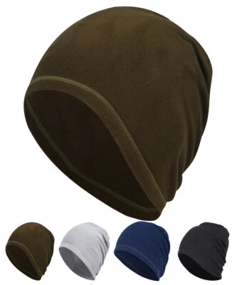 Зимняя теплая шапка-бини тонкий флис мягкий череп крышка шапочки кепка шляпа для мужчин женщин - Изображение 1 из 4
