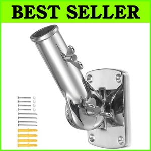316 Marine Grade Stainless Steel Flag Pole Holder - Heavy Duty 1-Inch Mounting - Picture 1 of 9