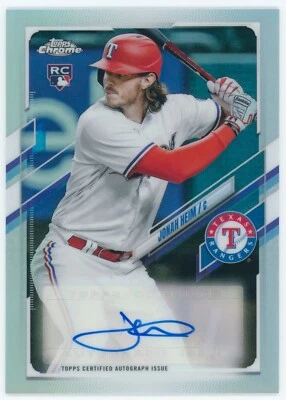 2021 Topps Chrome Jonah Heim Rookie Refractor Auto RC Texas Rangers - Image 1 of 2