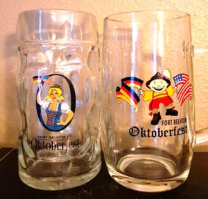 Octoberfest Glass Stein Mug Fort Belvoir 0.51 Set 2 Lot - Picture 1 of 10