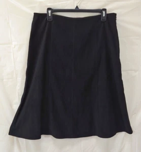Orvis Skirt Sz 14 Black Large A Line Swing Stretch Side Zip Midi - Picture 1 of 7