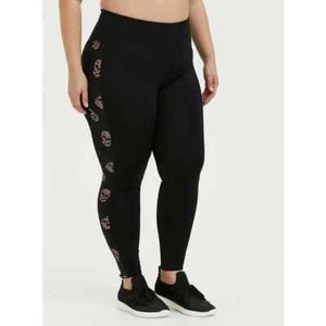NWT Torrid Leopard Tattoo Leggings Skull Active Gym Yoga Plus Size: 1X (14/16) - Picture 1 of 5