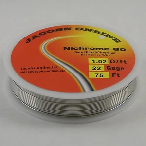 Nichrome 80 resistance wire (Nichrome V, Chromel A), 22 gauge, 75 feet - Picture 1 of 1