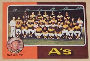 1975 Topps Oakland A's Baseball Cards - Set of 9 - Excellent Condition