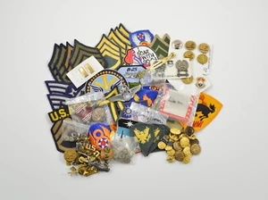 Huge Lot of Original WWII-Beyond Patches Pins Medals Collar Devices Badges Award - Picture 1 of 5