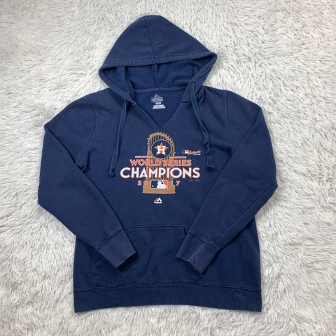 Houston Astros Sweater Womens Medium Blue 2017 World Series Champions Pullover Cover