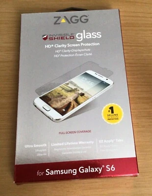 2x Zagg Samsung Galaxy S6 Invisible Shield Tempered Glass Screen Protector  HD - Image 1 of 4