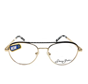 Sean John Eyeglasses Frames SJLO6007 01 Shiny Black / Shiny Gold 55-18-145 - Picture 1 of 8