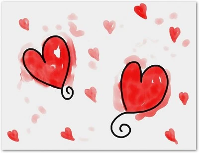 Playful Hearts Valentine's Day Cards-Blank Inside-5.5"x4.25"-12 or 24 Packs - Image 1 of 4