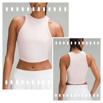 Camiseta sin mangas recortada ajustada Lululemon Hold rosa al ras talla 4 nueva con etiquetas Pilates Princess Foto 1 de 4